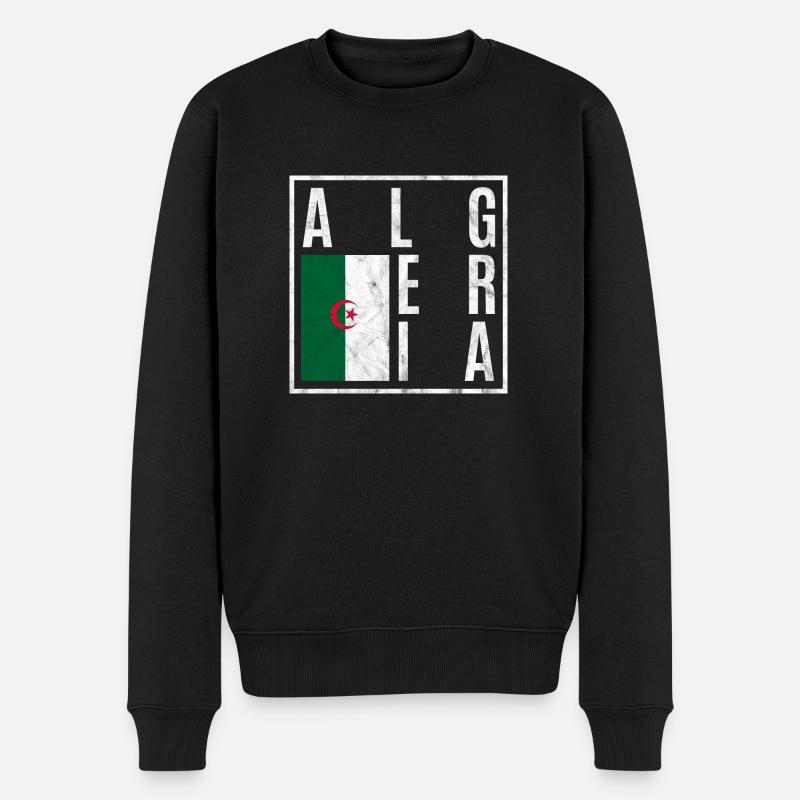 Algerien - Männer Premium Bio Pullover - Schwarz