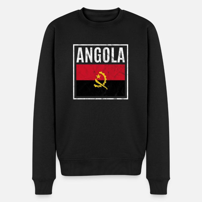 Angola - Männer Premium Bio Pullover - Schwarz