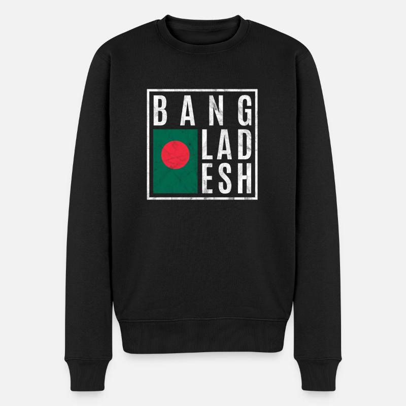 Bangladesch - Männer Premium Bio Pullover - Schwarz