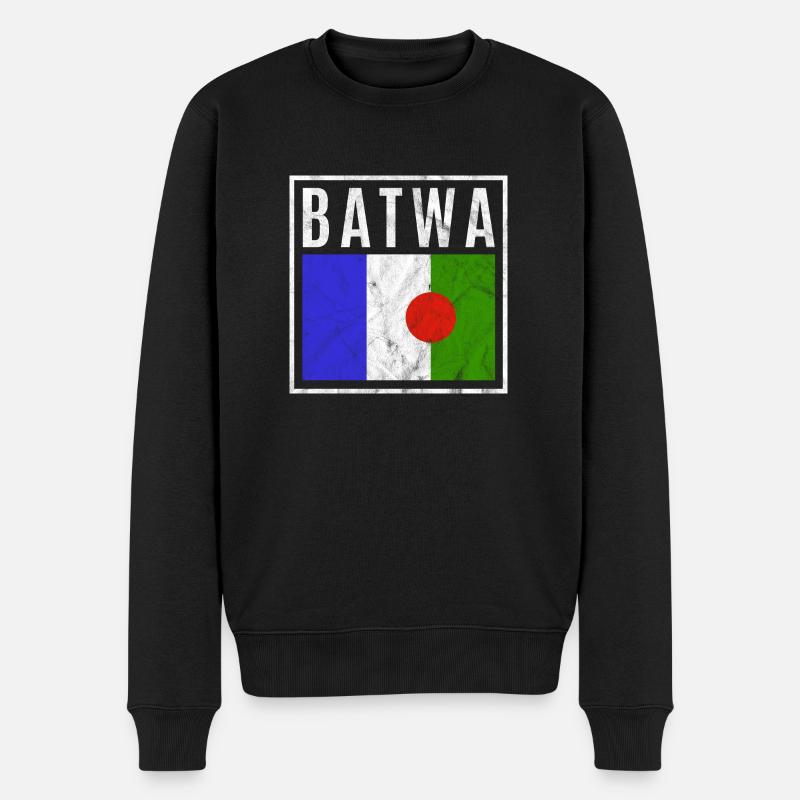 Batwa - Männer Premium Bio Pullover - Schwarz