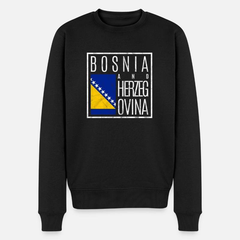 Bosnie-Herzégovine - Pull Premium bio Homme - noir
