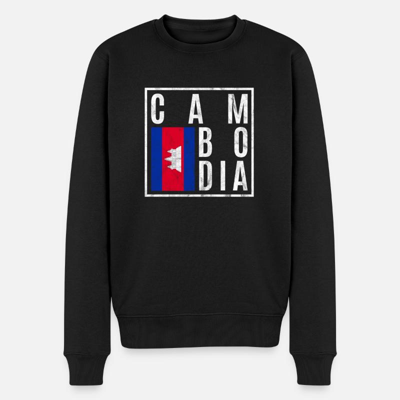 Cambodge - Pull Premium bio Homme - noir