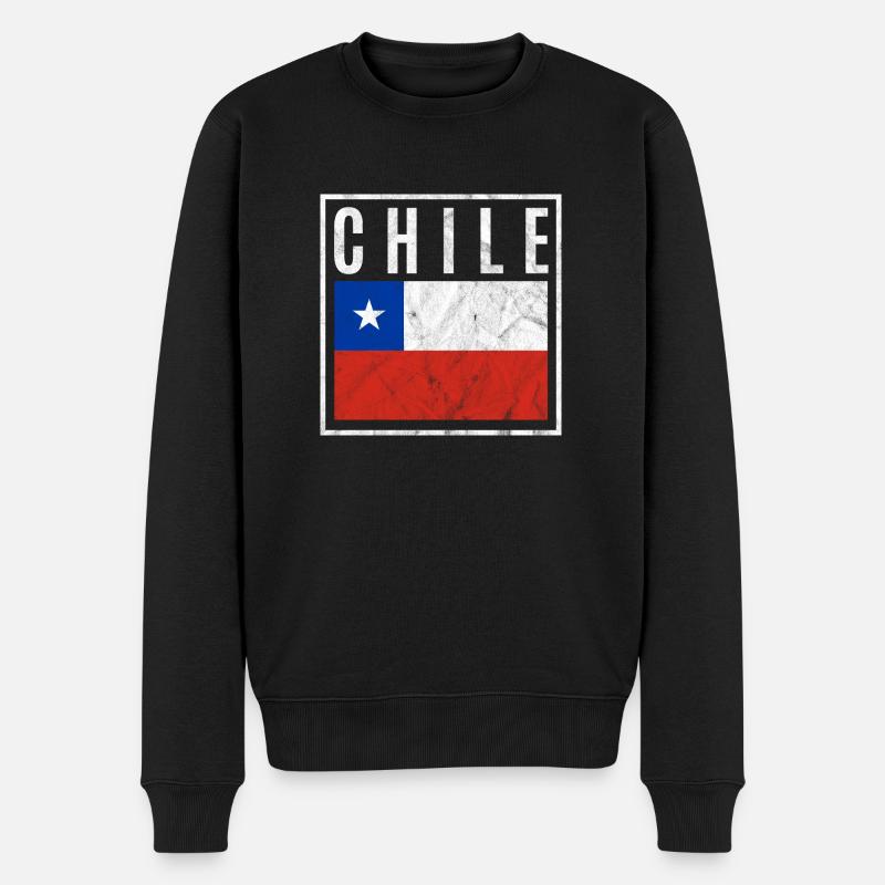 Chile - Männer Premium Bio Pullover - Schwarz