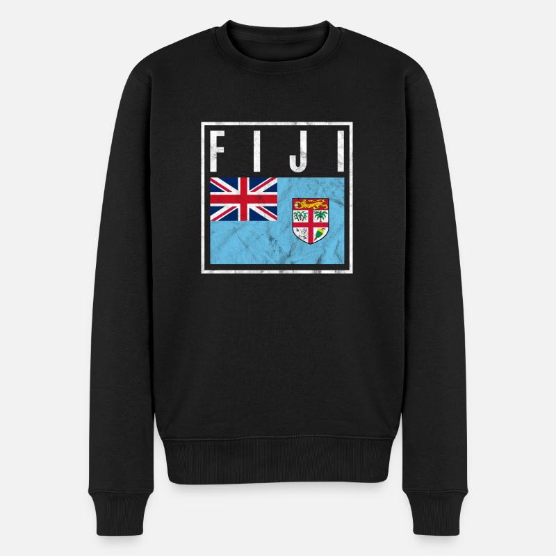 Fidschi - Männer Premium Bio Pullover - Schwarz