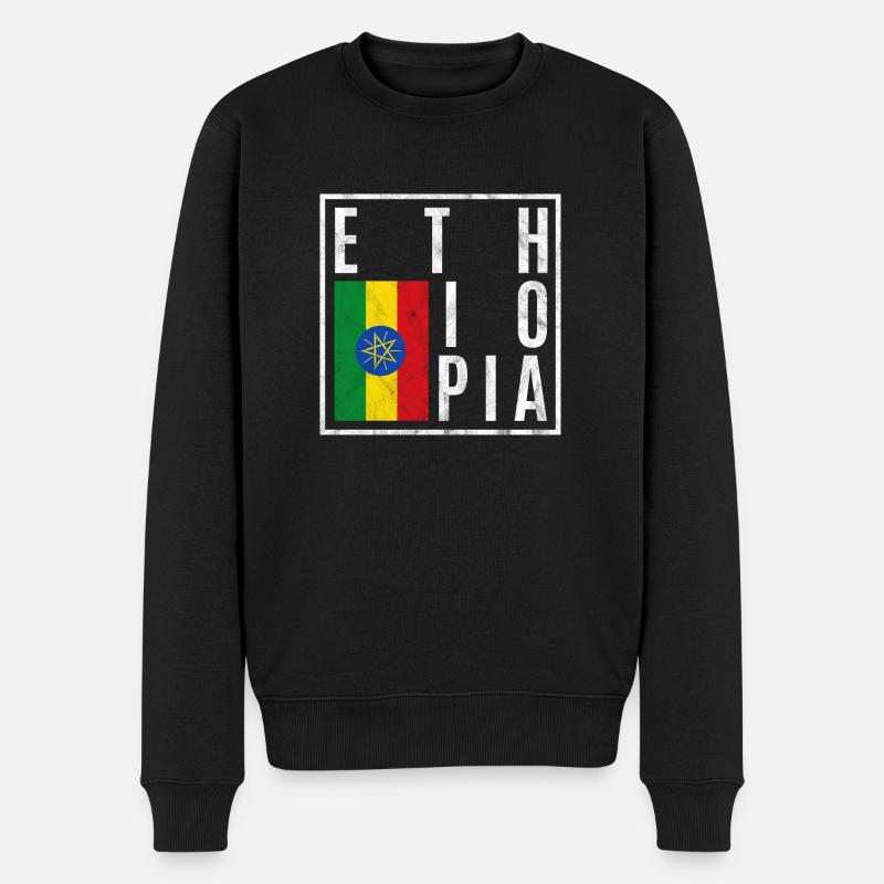 Äthiopien - Männer Premium Bio Pullover - Schwarz