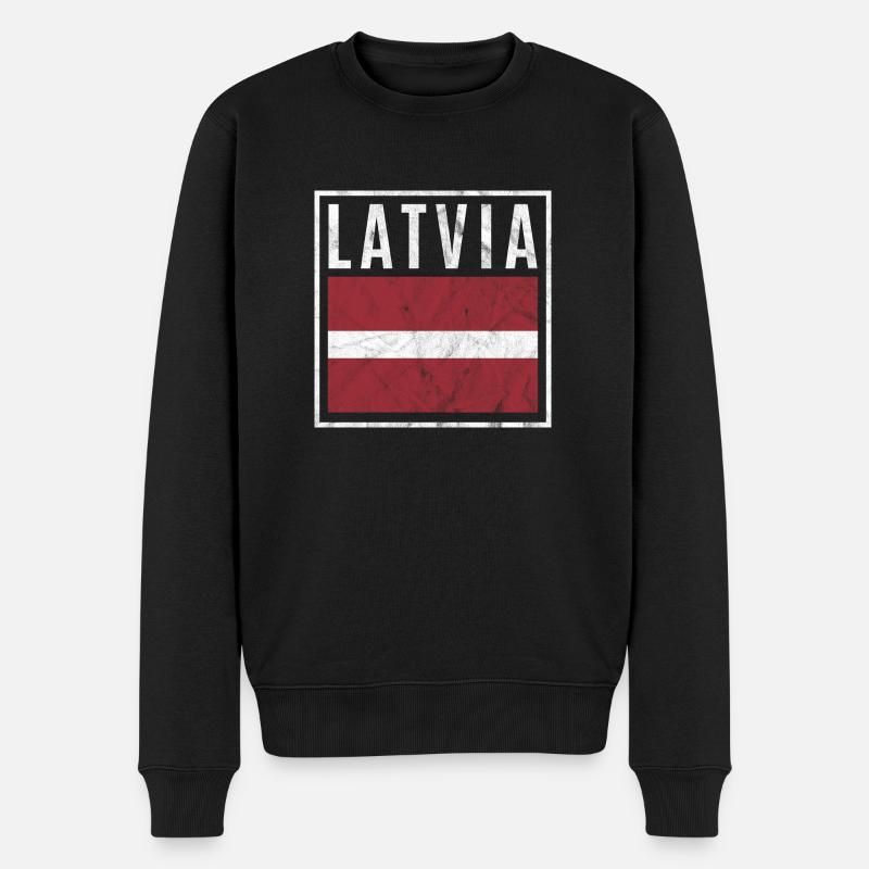 Lettonie - Pull Premium bio Homme - noir