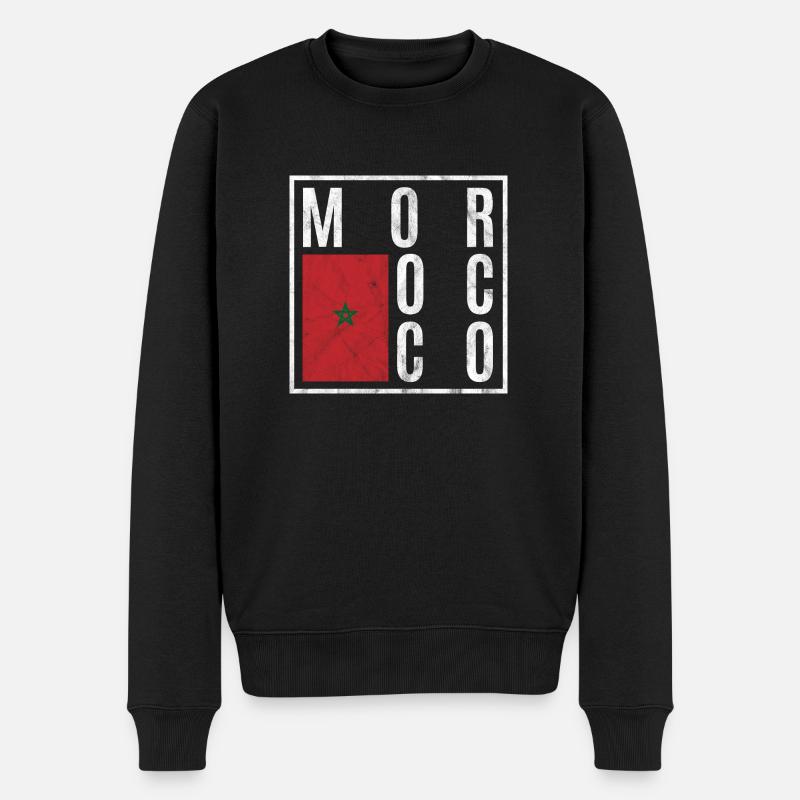Marokko - Männer Premium Bio Pullover - Schwarz