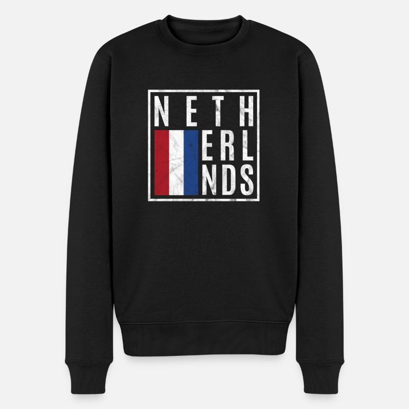 Niederlande - Männer Premium Bio Pullover - Schwarz