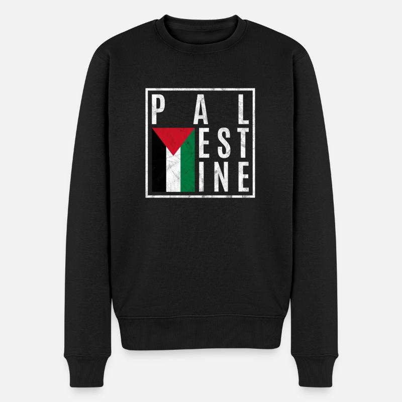 Palästina - Männer Premium Bio Pullover - Schwarz