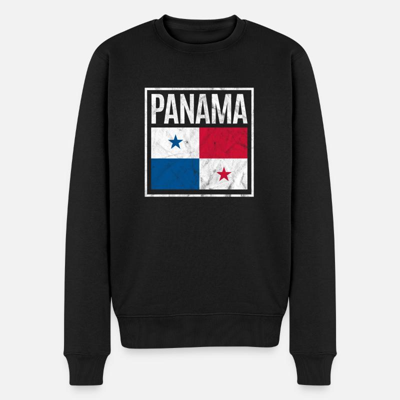 Panama - Männer Premium Bio Pullover - Schwarz