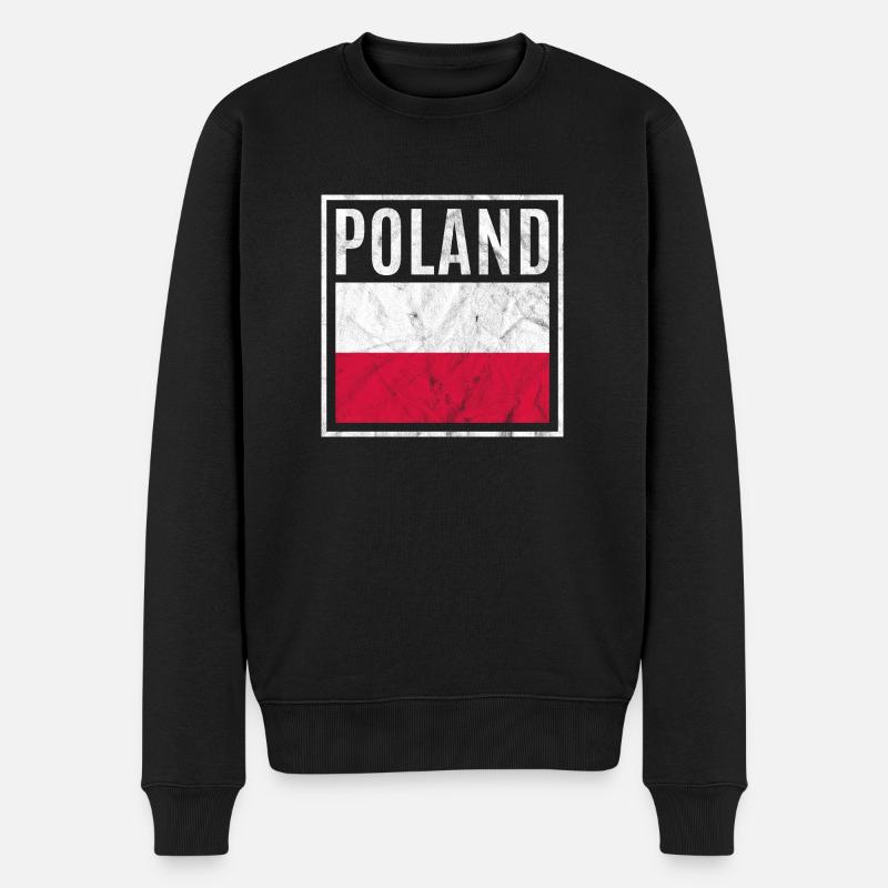 Polen - Männer Premium Bio Pullover - Schwarz