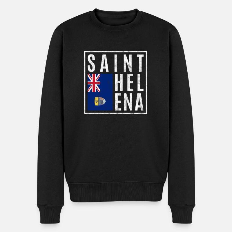 St. Helena - Männer Premium Bio Pullover - Schwarz