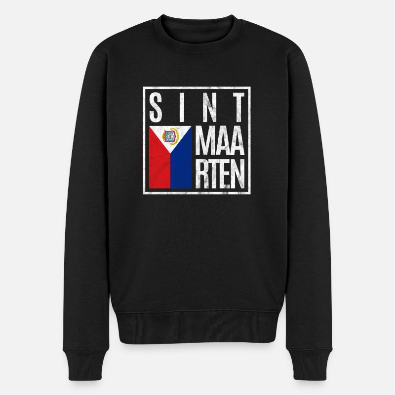 Sint Maarten - Männer Premium Bio Pullover - Schwarz