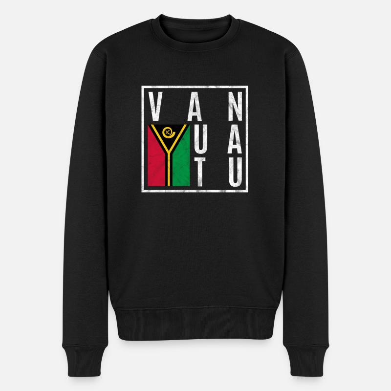 Vanuatu - Männer Premium Bio Pullover - Schwarz