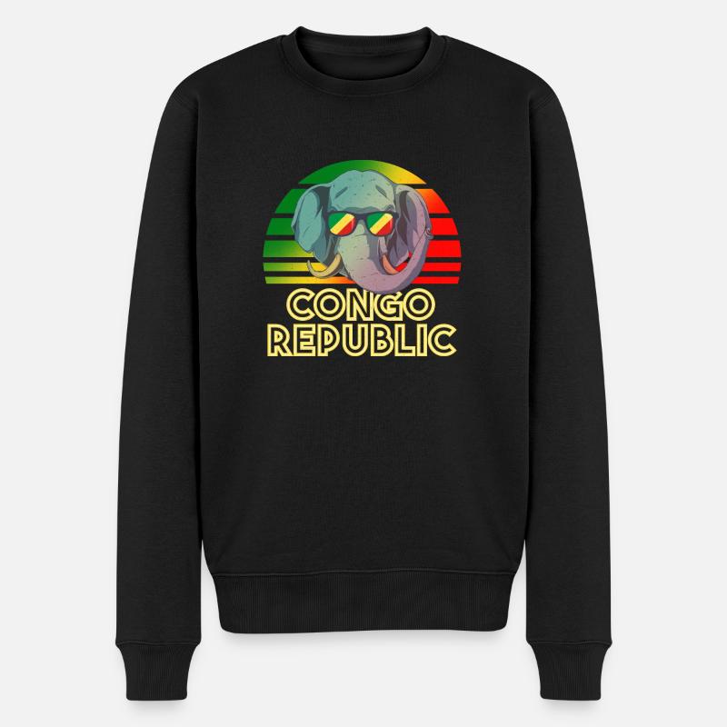 Kongo Republik - Männer Premium Bio Pullover - Schwarz