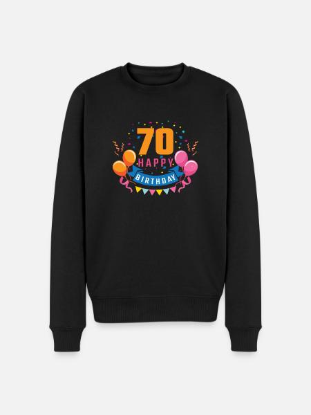 70th fødselsdag 70 år Happy Birthday Gift - Økologisk premium-sweatshirt til mænd - sort