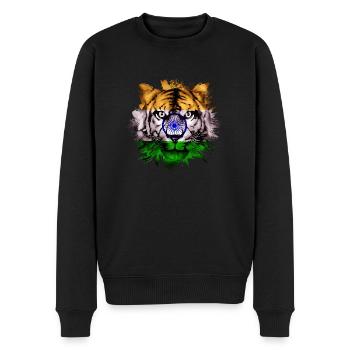 Indien - Männer Premium Bio Pullover - Schwarz - Vorne - Nico (187cm)