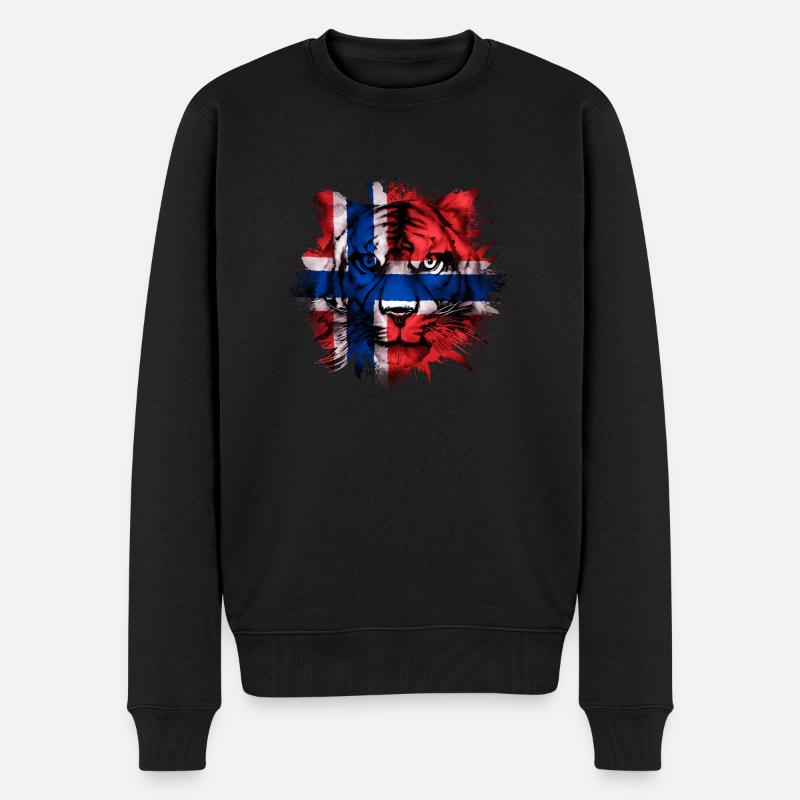 Norwegen - Männer Premium Bio Pullover - Schwarz