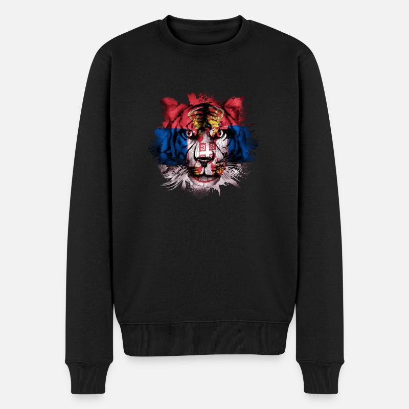 Serbien - Männer Premium Bio Pullover - Schwarz