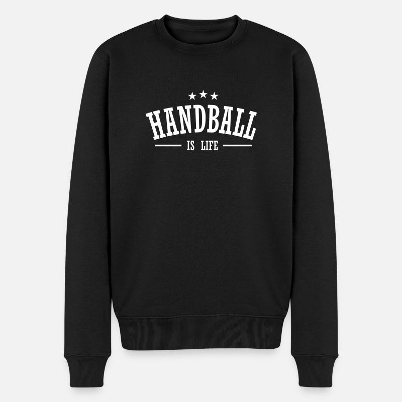 handball is life 3 - Männer Premium Bio Pullover - Schwarz