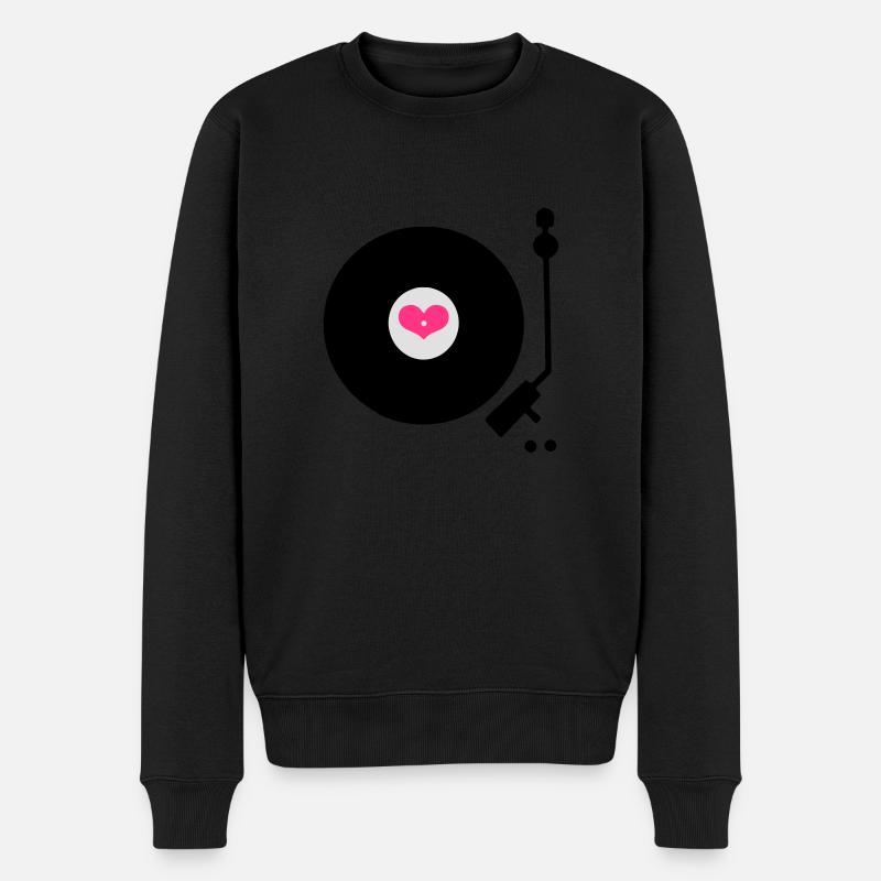 schallplatte - Männer Premium Bio Pullover - Schwarz