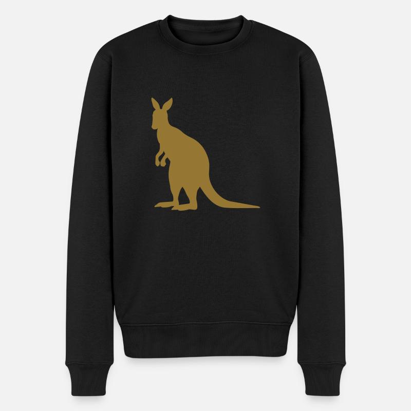 Känguru - Männer Premium Bio Pullover - Schwarz