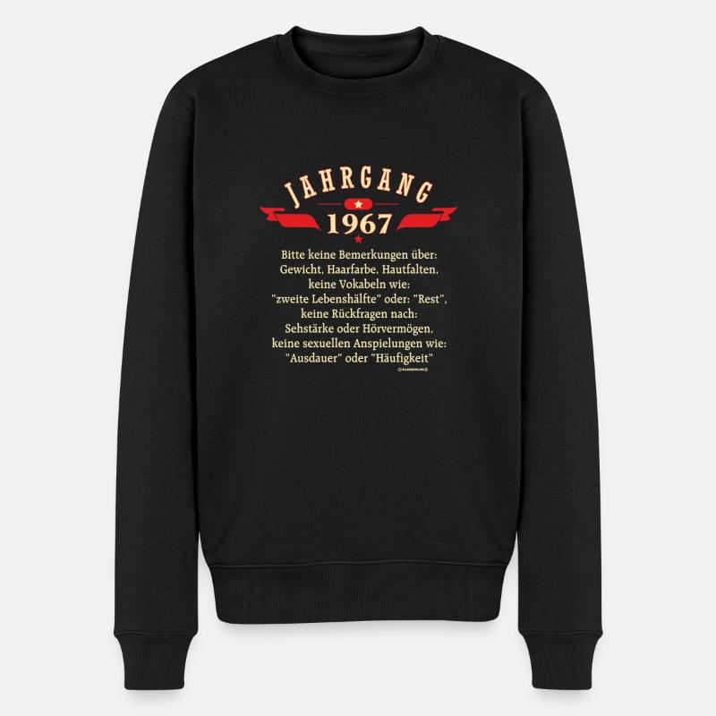 Geburtstag Jahrgang 1967 original RAHMENLOS® - Männer Premium Bio Pullover - Schwarz