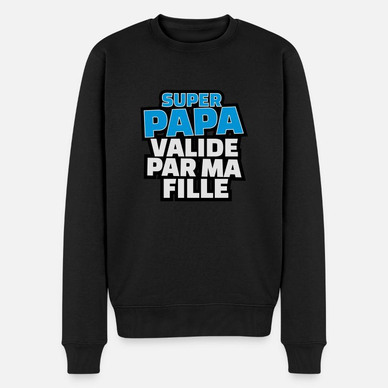 super papa validé par ma fille - Pull Premium bio Homme - noir