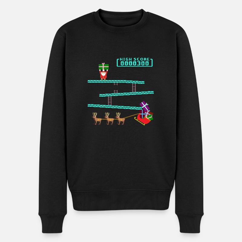 Santa Kong - Männer Premium Bio Pullover - Schwarz