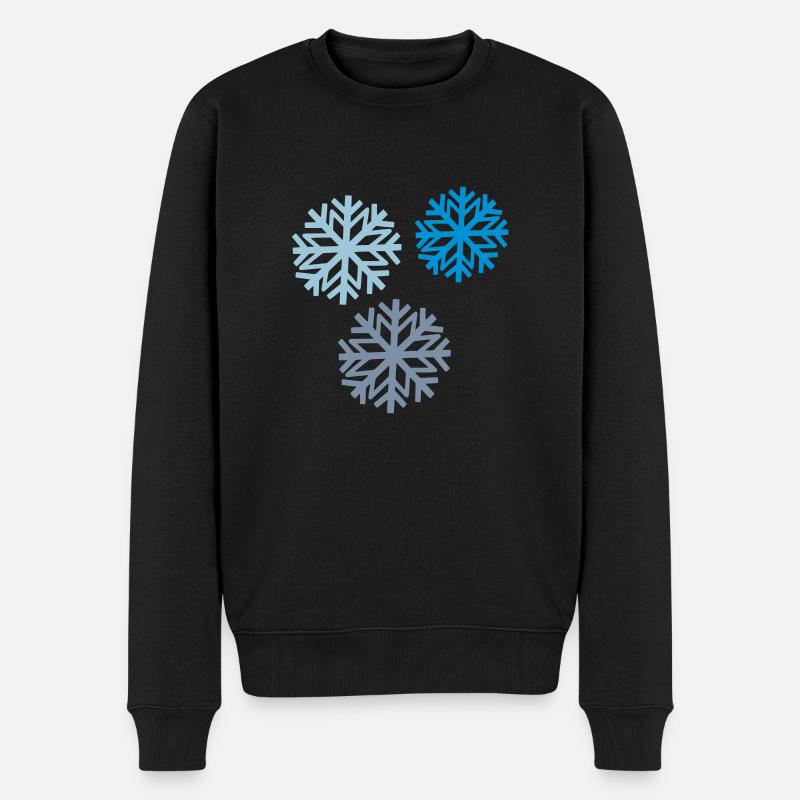 Schneeflocke 2 - Männer Premium Bio Pullover - Schwarz