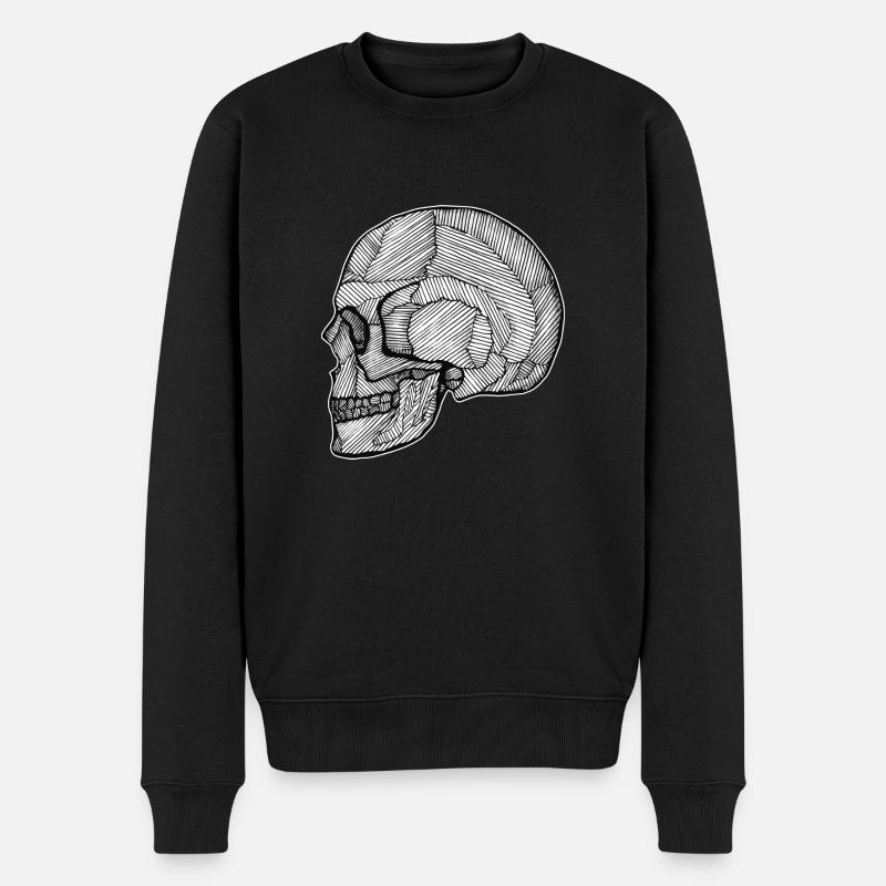 Skull_Lines.png - Männer Premium Bio Pullover - Schwarz