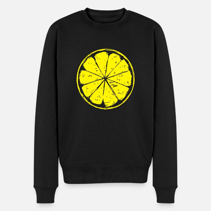lemon - Männer Premium Bio Pullover - Schwarz