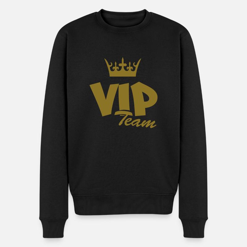 vip_team - Männer Premium Bio Pullover - Schwarz