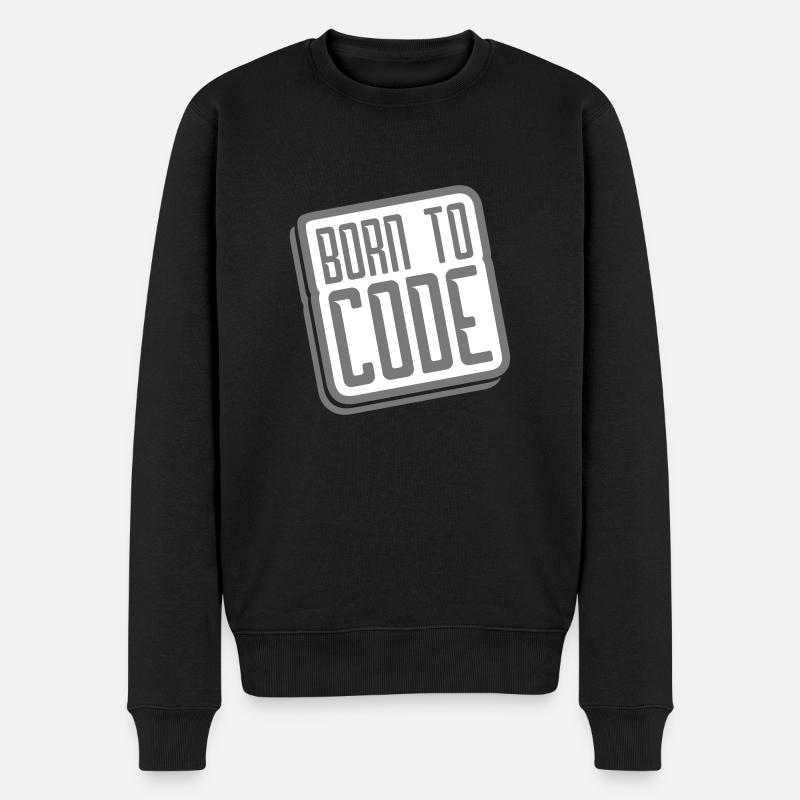 born to code - Männer Premium Bio Pullover - Schwarz