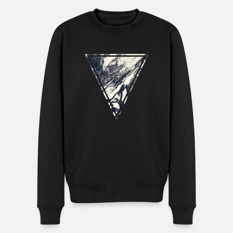 Marmor Dreieck - Männer Premium Bio Pullover - Schwarz