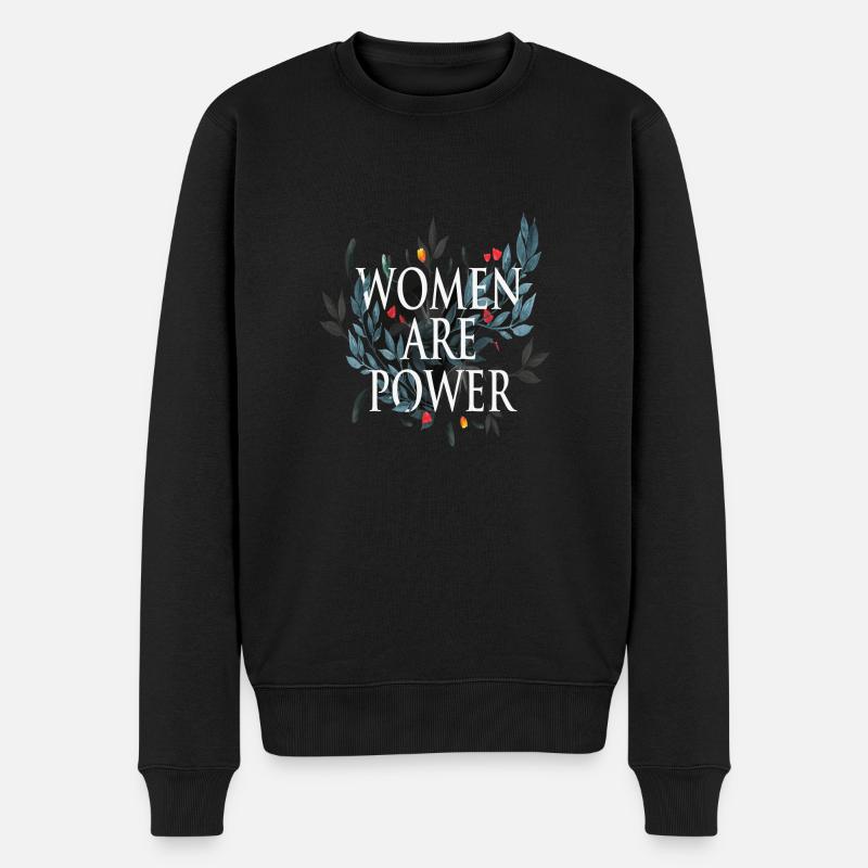 Women Power / Frauenpower!! - Männer Premium Bio Pullover - Schwarz