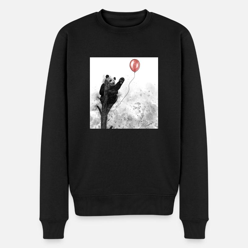 Panda - Männer Premium Bio Pullover - Schwarz