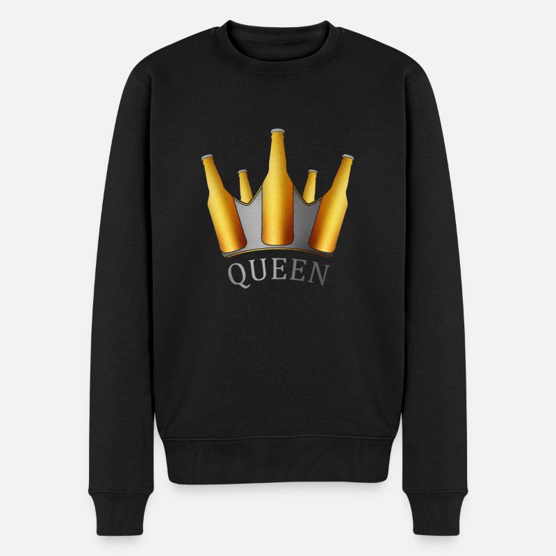 Queen - Männer Premium Bio Pullover - Schwarz