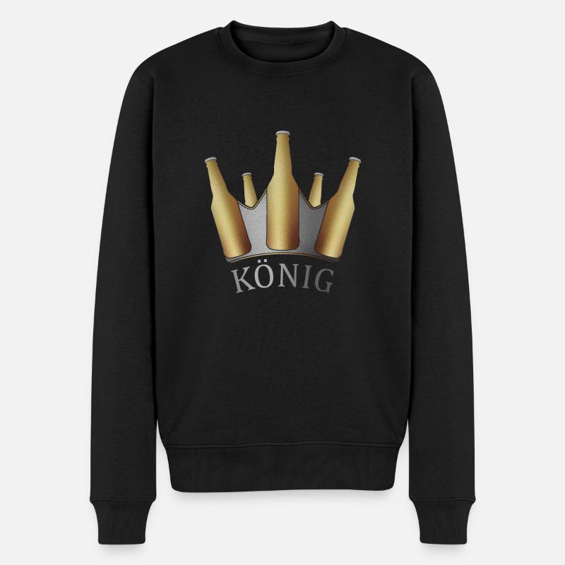 König - Männer Premium Bio Pullover - Schwarz