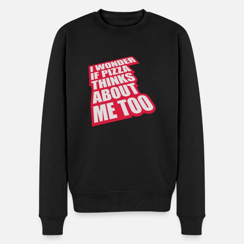 La pizza pense à moi - Pull Premium bio Homme - noir
