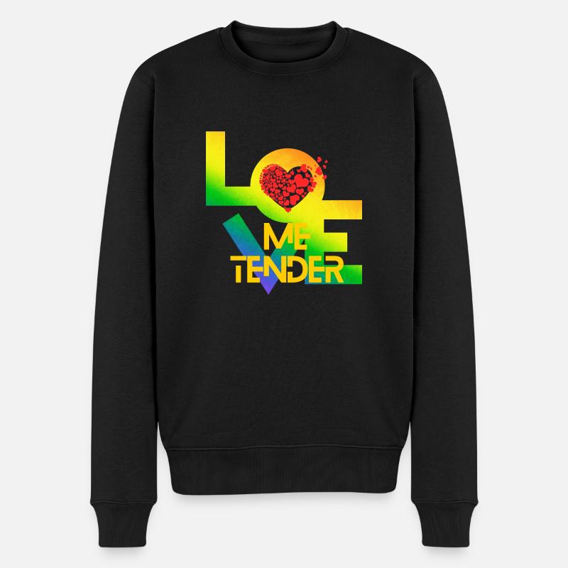 Liebe mich zärtlich - Männer Premium Bio Pullover - Schwarz