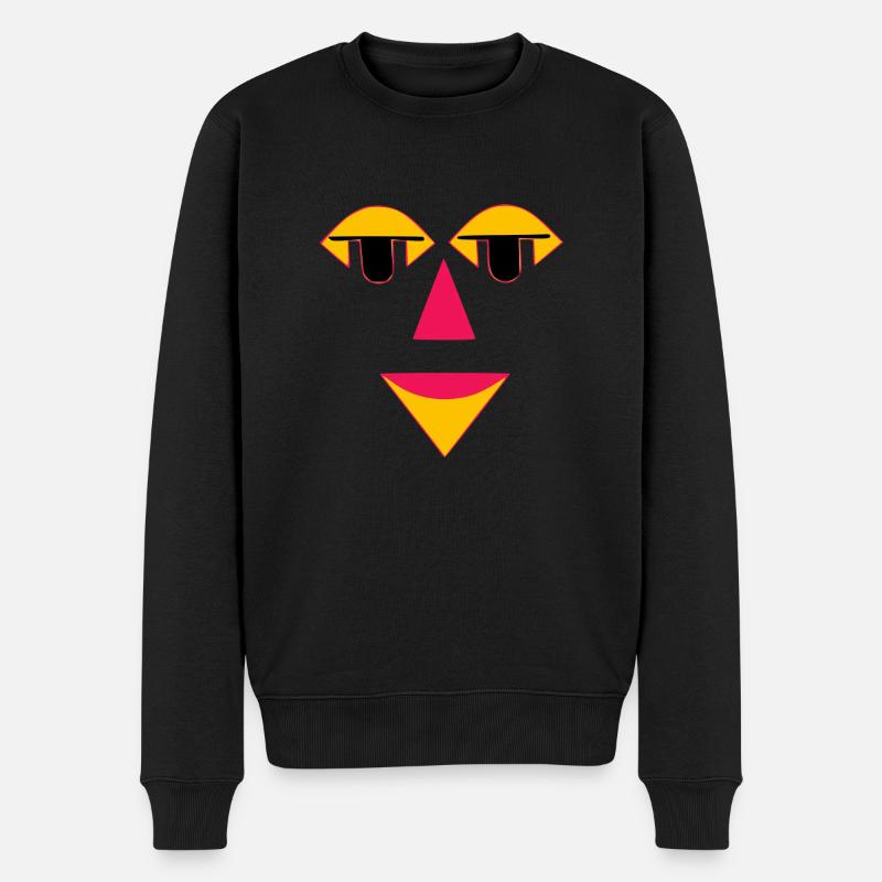 Sourire géométrique - Pull Premium bio Homme - noir