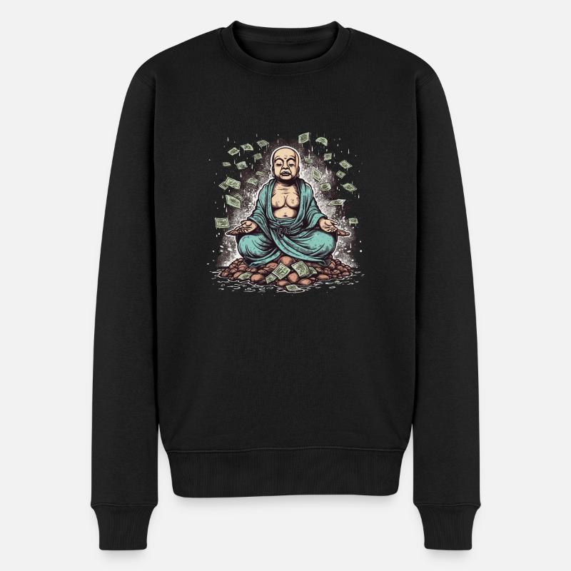 Lass es regnen - Männer Premium Bio Pullover - Schwarz
