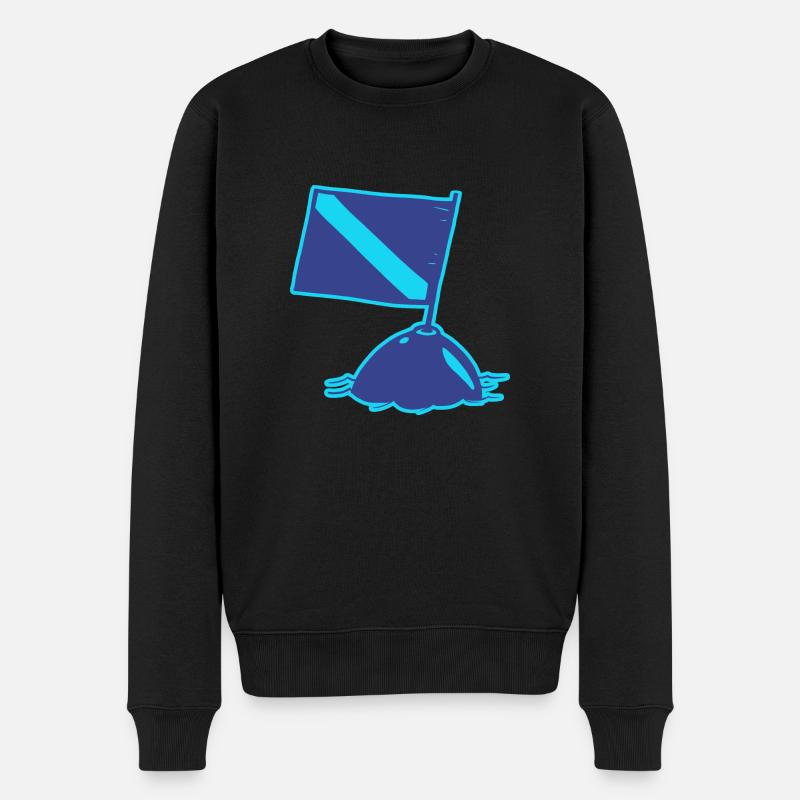 Die Taucherflagge - Männer Premium Bio Pullover - Schwarz