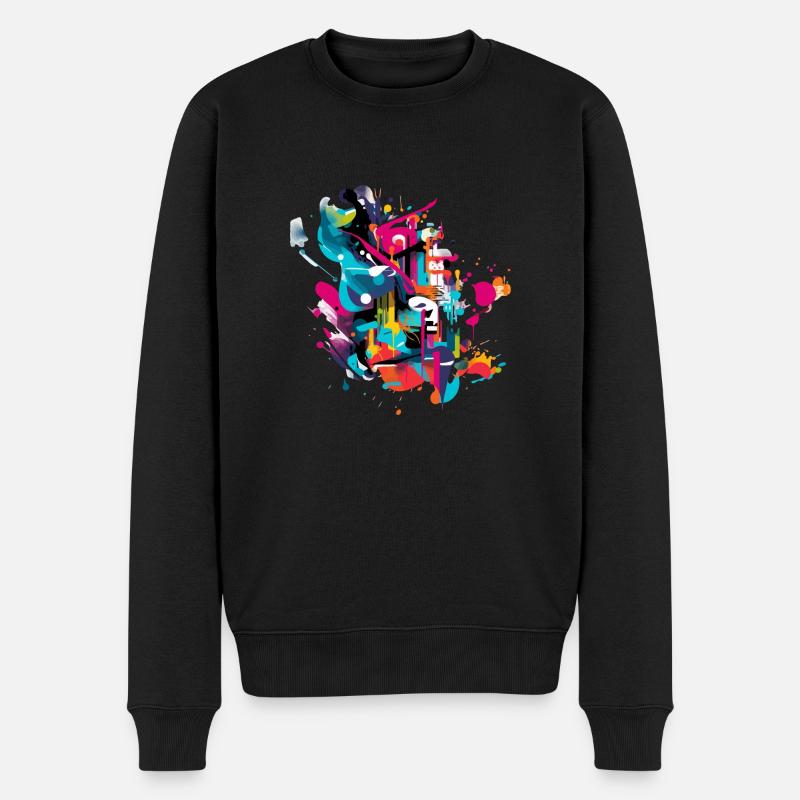 Graffiti-Kultur - Männer Premium Bio Pullover - Schwarz