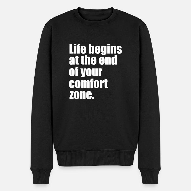 La vie commence citation - Pull Premium bio Homme - noir
