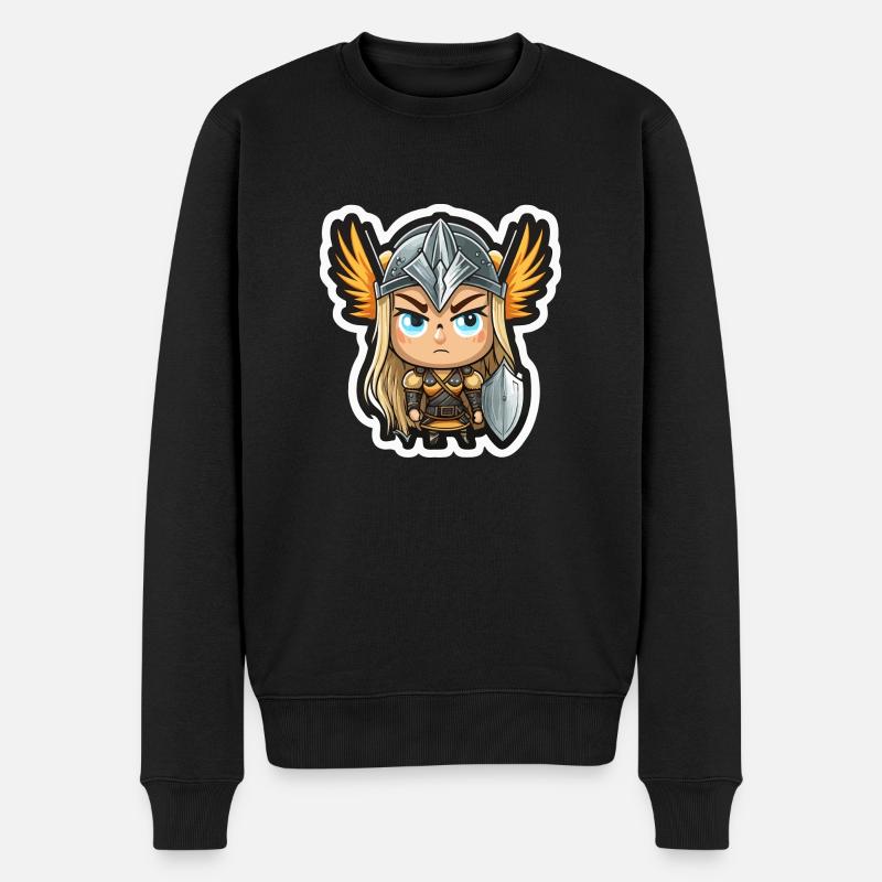 Ingrid, la protectrice: Cartoon Valkyrie Ingrid - Pull Premium bio Homme - noir