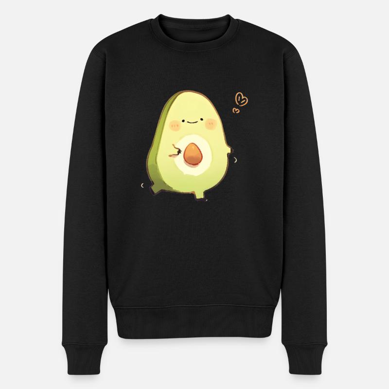 Umarmende Avocado - Männer Premium Bio Pullover - Schwarz