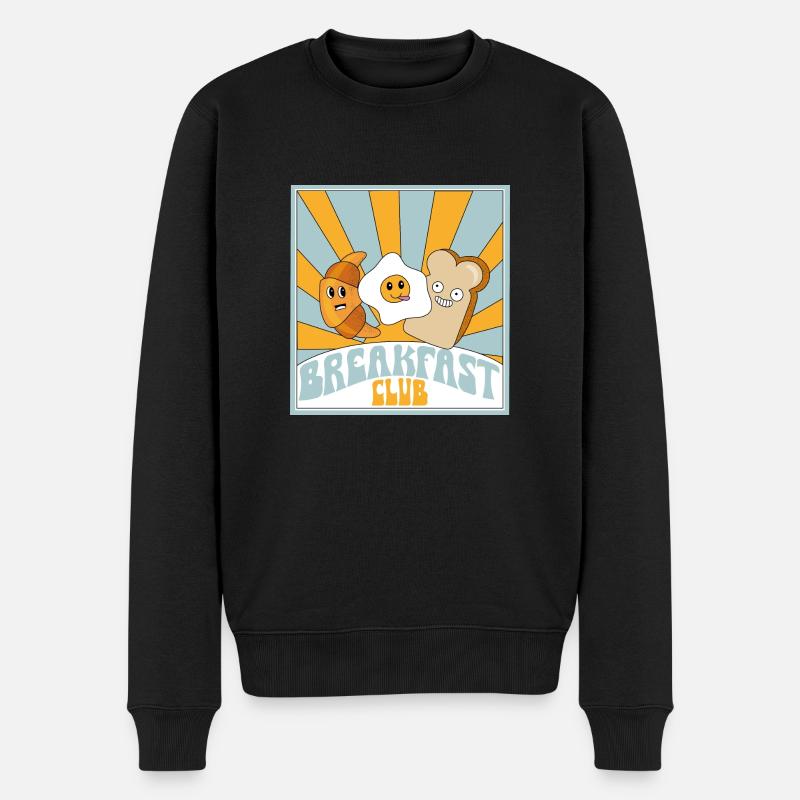 Breakfast Club Frühstück fröhlich Grafik - Männer Premium Bio Pullover - Schwarz