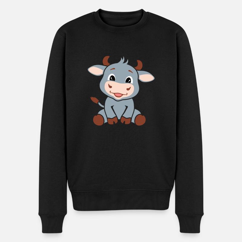 Mignon bébé taureau - Pull Premium bio Homme - noir